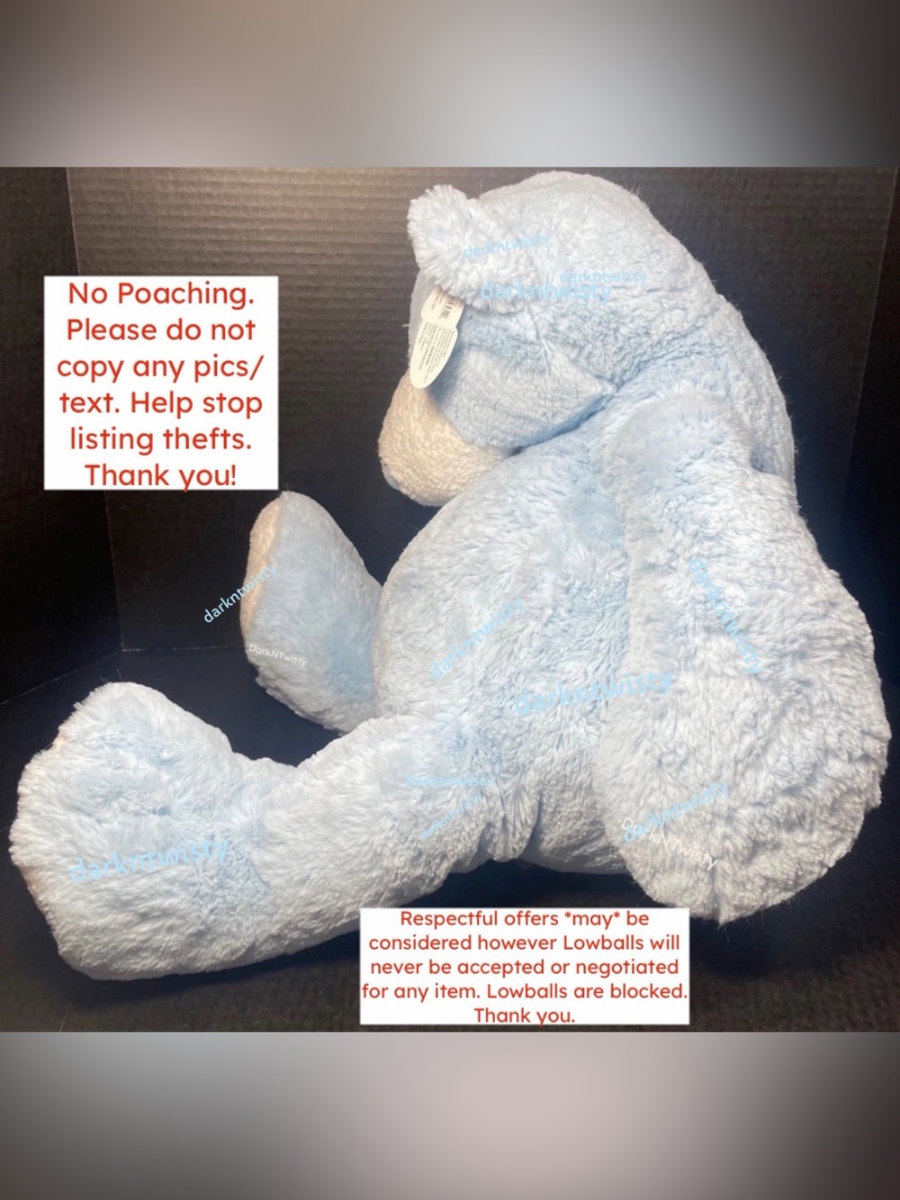 VERY RARE VHTF BNWT Mary Meyer Huge Blue Teddy Bear ITS A BOY! - Picture 2 of 10